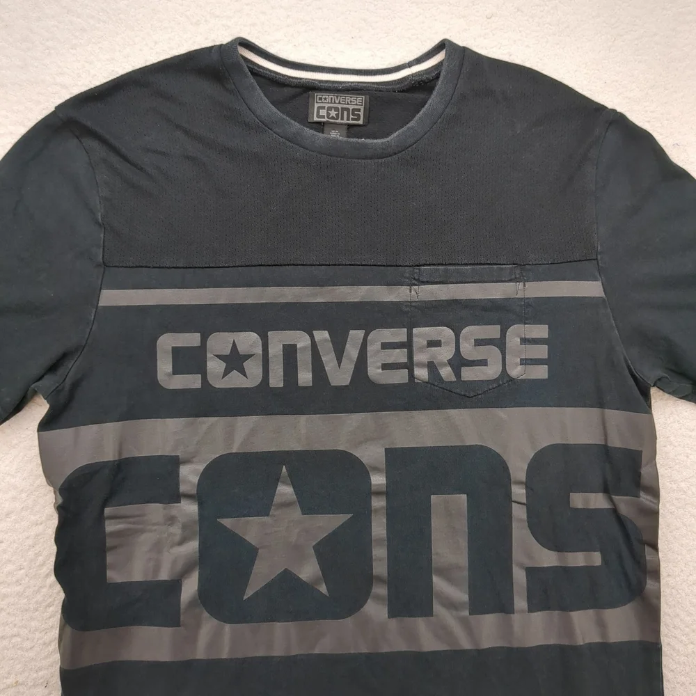 Converse CONS Mens Medium Crewneck Graphic Shirt Streetwear Skateboarding Black